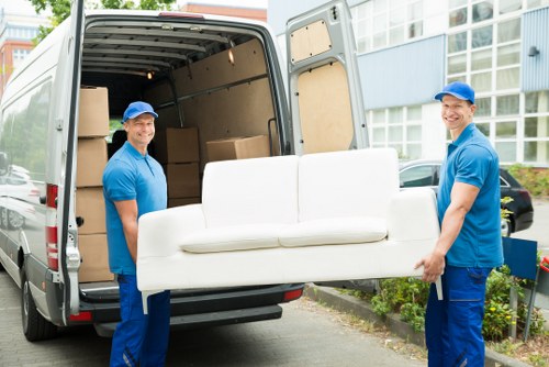 Man and van vehicle ready for a local move in Swiss Cottage