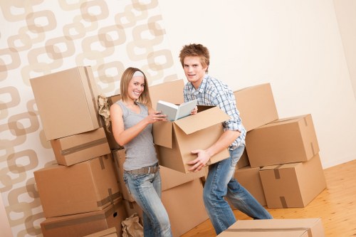 Preparation checklist and packed moving boxes for a Swiss Cottage house move